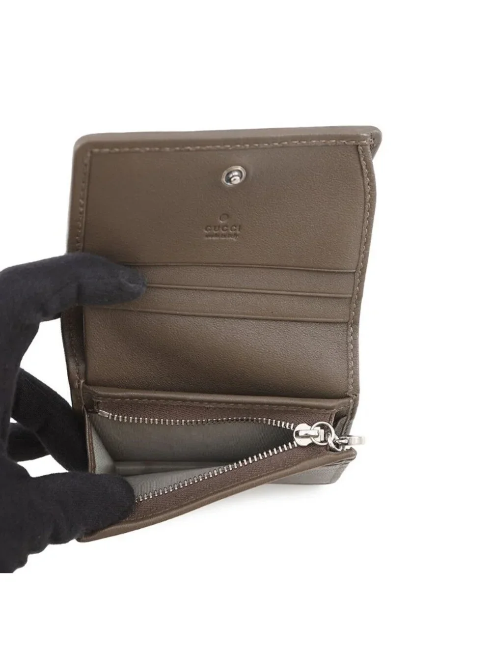 Gucci Bifold Wallet Interlocking Blanc Di Leather